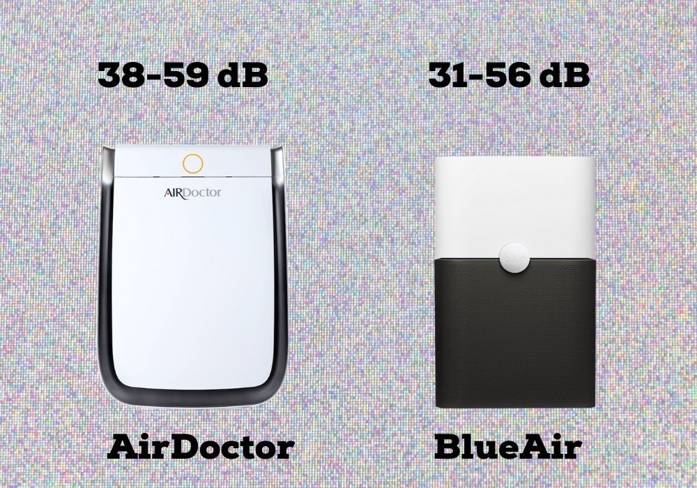 Blue Pure 211+ is quieter than the AirDoctor 3000 air purifier