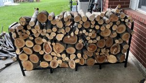 8ft Firewood Rack Holder, Adjustable Heavy Duty Fire Log Stacker Stand for Fireplace, Outdoor Indoor Metal Wood Pile Storage Organizer,
